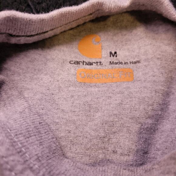 Carhartt Men's Workwear Pocket Long Sleeve Gray T-Shirt Medium Basic Staple - Picture 3 of 8